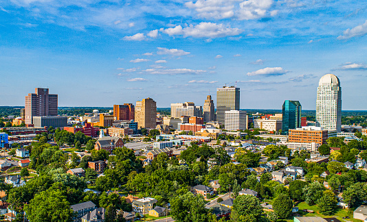 Winston-Salem, North Carolina, USA Downtown Skyline.